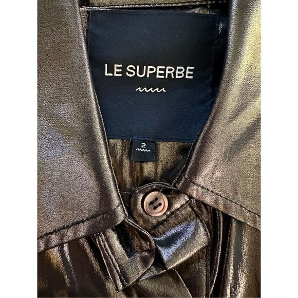 LE SUPERBE METALLIC SUNSET TOWER TUCK SHIRT MADE IN ITALY Size 2 - Picture 6 of 9